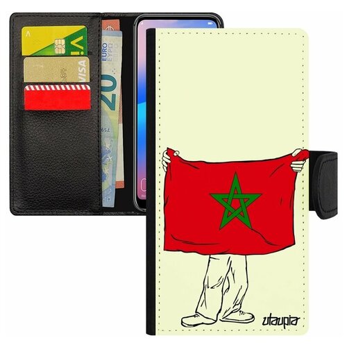 фото Чехол-книжка на мобильный galaxy s7 edge, "флаг марокко с руками" государственный страна utaupia