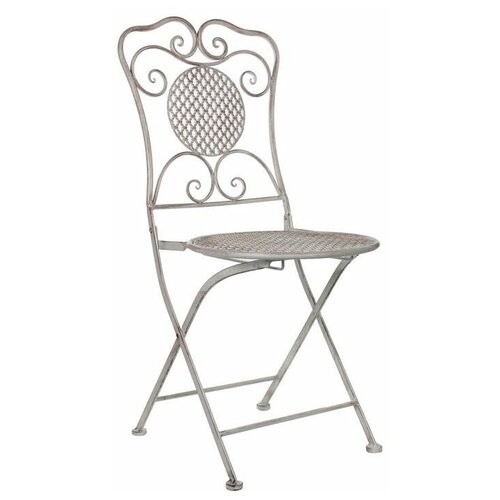 фото Садовый стул складной ажурный прованс, металл, белый, 53х40х90 см, edelman 1006596