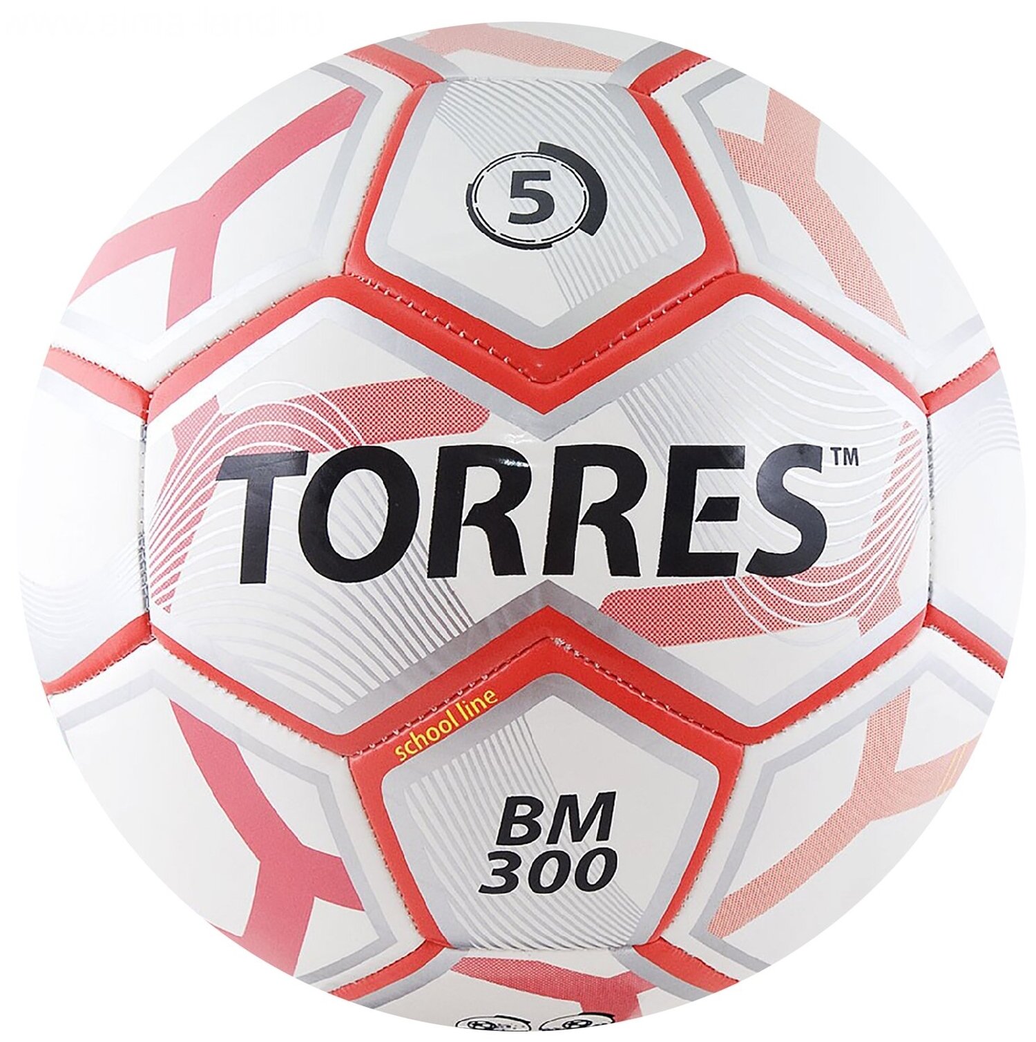 Мяч футб. Torres BM 300 р.4 для газона 370гр белый/красный (F320744) - фото №7