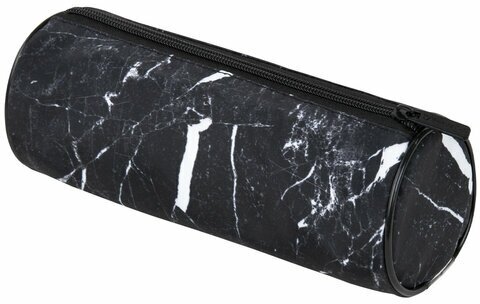 Пенал-тубус BRAUBERG с эффектом Soft Touch мягкий "Black marble" 22х8 см, 2 шт