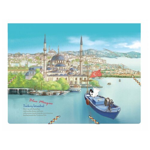 Папка-конверт пластиковая на резинке А4 COMIX Traveling География Турция