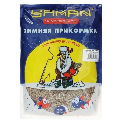 Прикормка Yaman Winter Taste Гранулы 3мм, Карась, зимняя, чеснок, цвет микс, 700 г.