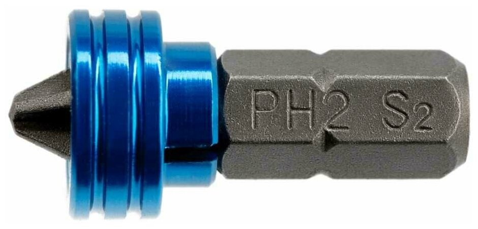 Бита PH2 x 25 мм с ограничителем и магнитом для ГКЛ S2 Gross