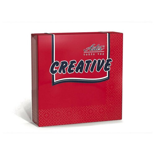 Салфетки бумажные Aster Creative 24x24 см красные 3-слойные 20 штук в упаковке1 шт