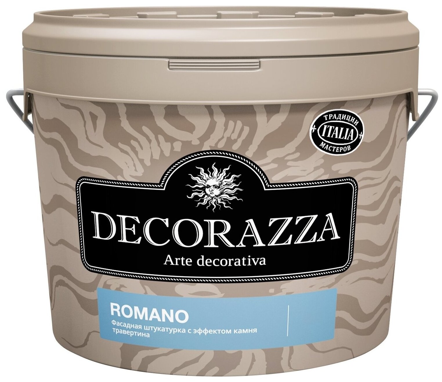 Декоративная штукатурка с эффектом камня травертина Decorazza Romano (14кг) RM 10-28