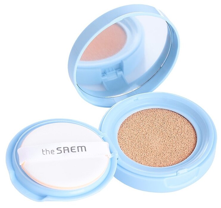 Тональный крем-кушон для маскировки пор The Saem Perfect Pore Cushion SPF50+ PA+++ 01 Light Beige (12г.)