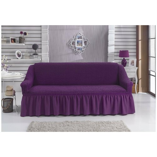 фото Чехол на диван bulsan burumcuk фиолетовый трёхместный bulsan (турция)
