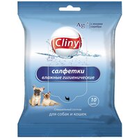 Cliny Салфетки влажные гигиенические для собак и кошек, 10шт