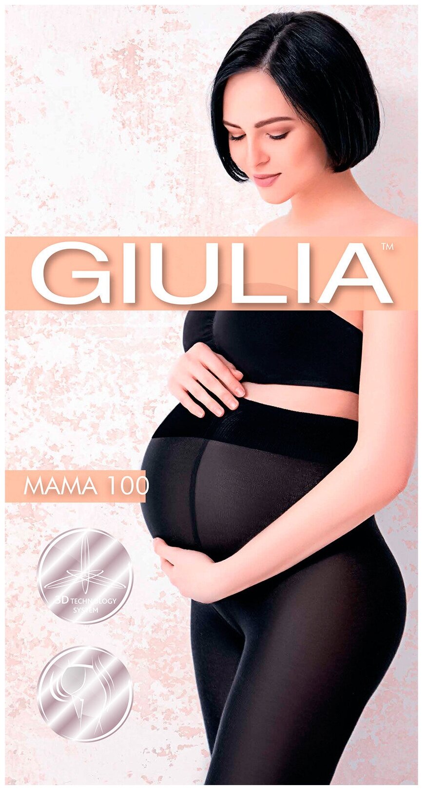 Теплые матовые колготки для беременных Giulia MAMA 100