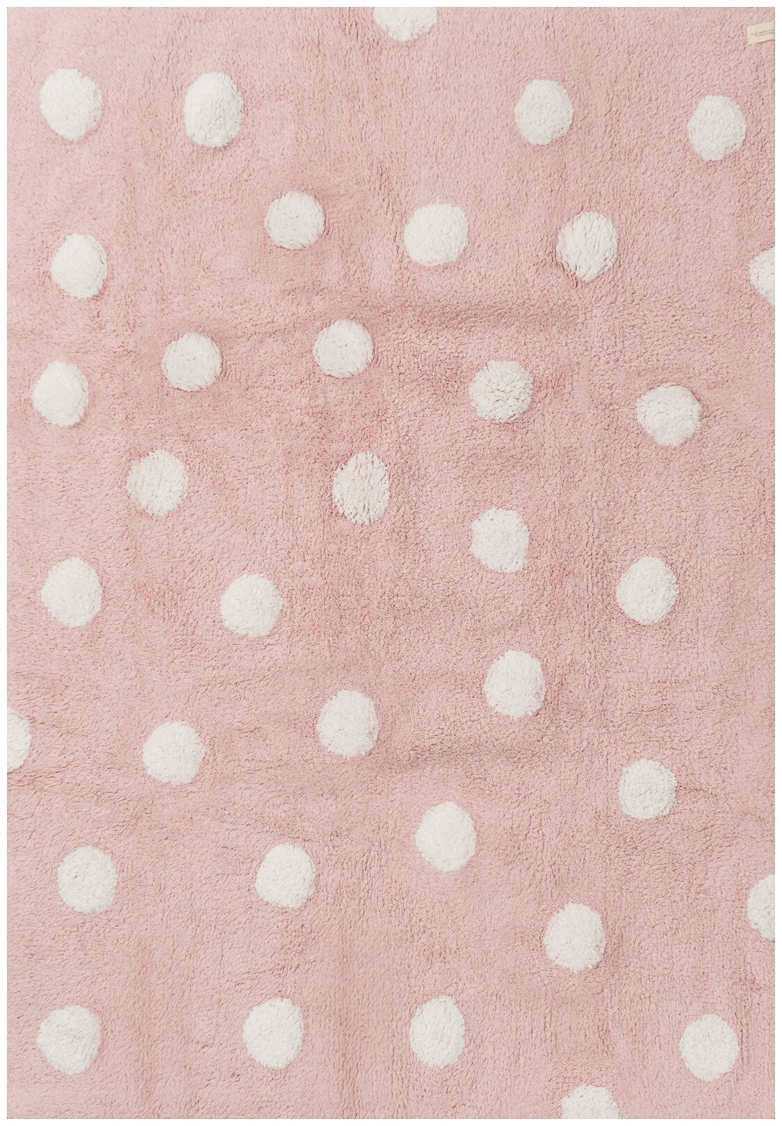 Ковер на пол 1,2 на 1,6 м в детскую, спальню, гостиную, розовый Lorena Canals Cotton Polka Dots Pink-White C-00081