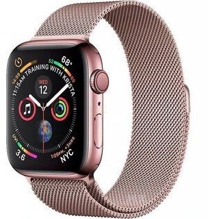 Ремешок для смарт-часов Apple Watch Series 1 2 3 4 SE 5 6 7 8 / ultra миланская петля / металический сетчатый браслет 42/44/45/49 мм, золотой