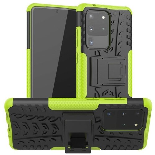 Чехол Hybrid Armor для Samsung Galaxy S20 Ultra (черный + зеленый) doom armor waterproof shockproof heavy duty hybrid tough rugged metal case for samsung galaxy s20 ultra s20 plus cover glass