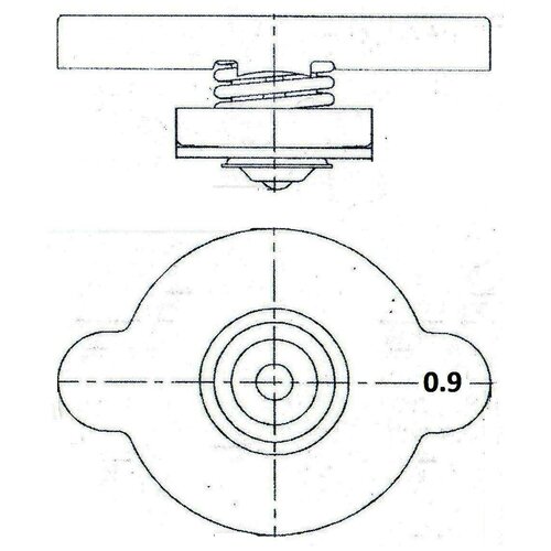 фото Крышка (пробка) радиатора для автомобилей hyundai/kia/nissan/mazda/toyota/honda 0.9 bar (большой клапан) luzar