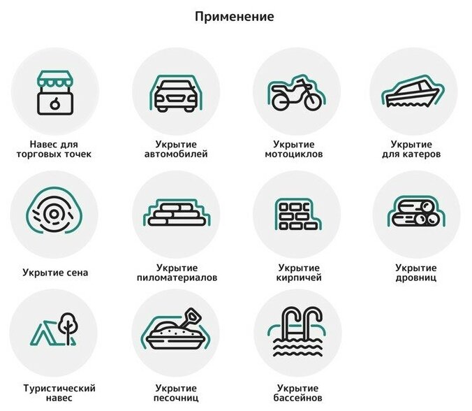 Тент защитный, 3 × 2 м, плотность 180 г/м², УФ, люверсы шаг 1 м, синий - фотография № 5