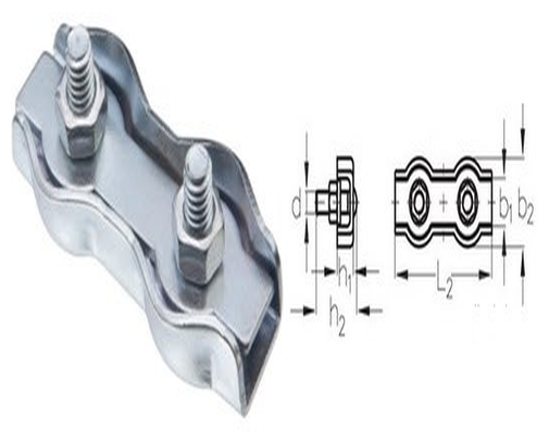 Зажим для троса двойной 2мм Duplex оцинкованный | код duplex-2 | Крепдил ( упак.20шт.)
