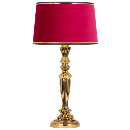 Настольная лампа BOGACHO Богемия бронзовая с красным абажуром Тюссо
