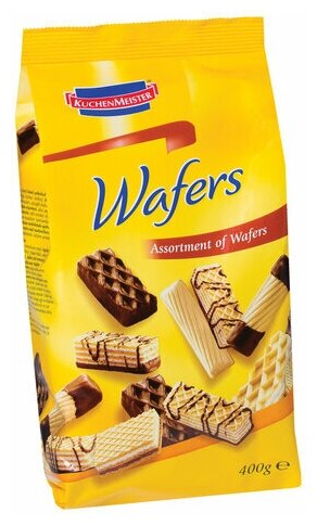 Вафли KUCHENMEISTER ассорти "Assorted Wafers", 400 г, пакет, 4002652009536