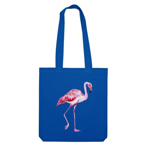 сумка розовый фламинго зеленое яблоко Сумка шоппер Us Basic, синий