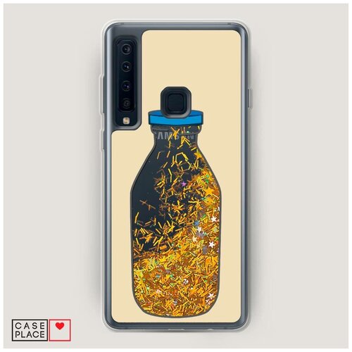 фото Чехол жидкий с блестками samsung galaxy a9 2018 бутылка dreams case place