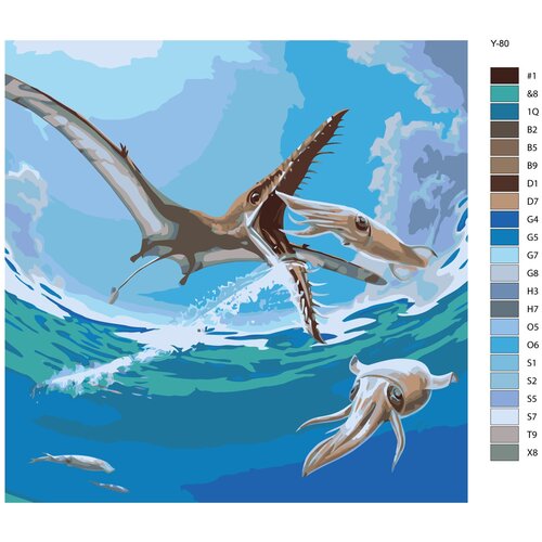 Картина по номерам Y-80 Птеродактель - Динозавр 40x40 картина по номерам y 232 итачи 40x40