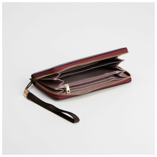 фото Кошелек на молнии, с ручкой, цвет бежевый noname