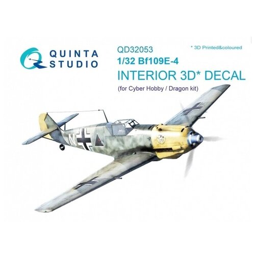 QD32053 3D Декаль интерьера кабины Bf 109E-4 (для модели Cyber-hobby/Dragon) qd48186 3d декаль интерьера кабины me 262a dragon