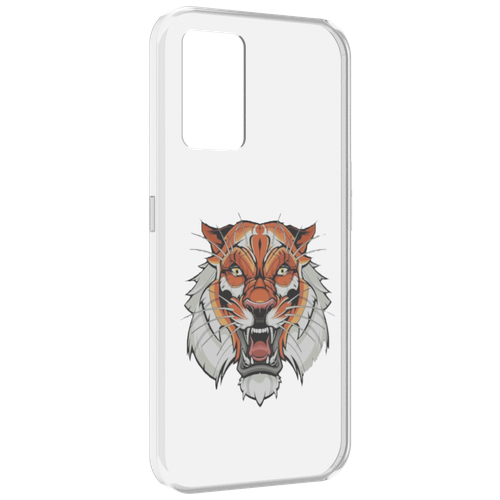 Чехол MyPads оранжевый седой тигр для Oppo K10 4G задняя-панель-накладка-бампер