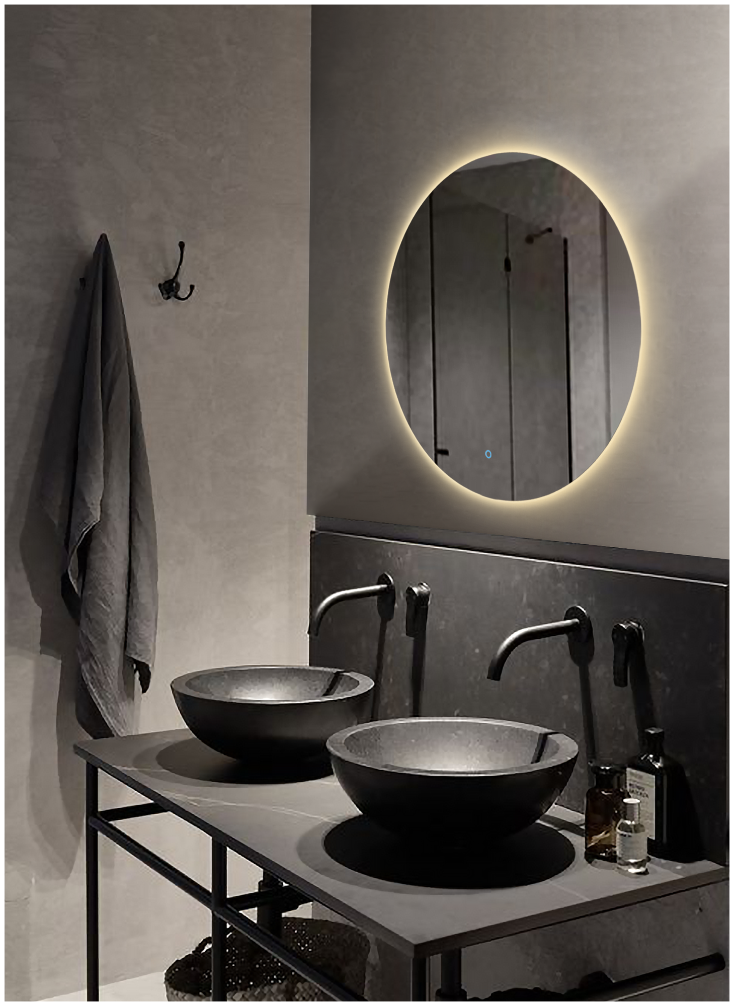 Зеркало для ванной Sun D100 круглое "парящее" с тёплой LED-подсветкой - фотография № 6