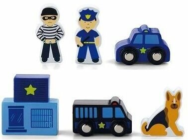 Детский набор аксессуаров для железной дороги Viga Toys Полицейский участок