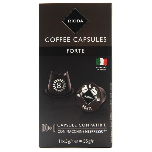 Капсулы для кофемашин Rioba Forte (Италия) Кофе в капсулах 5 г 11 шт