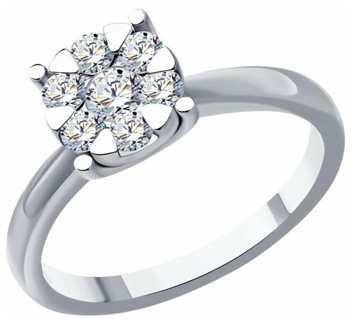 Кольцо Diamant online, белое золото, 585 проба, бриллиант, размер 18.5