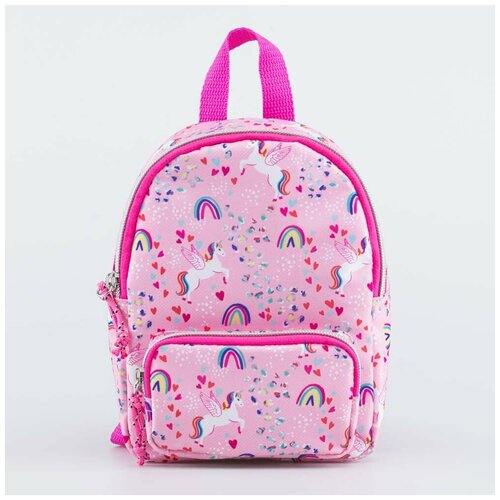 Рюкзак для девочек розовый с единорогом котофей 02811232-00 размер выс.19, 5 см.