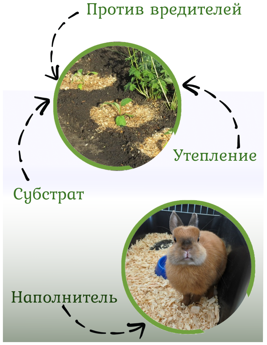 Опилки древесные сухие наполнитель для грызунов 7,5 кг - фотография № 3