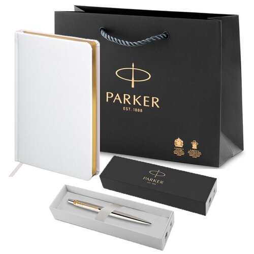 подарочный набор parker jotter k160 цвет blue gt и ежедневник синий недатированный Подарочный набор: шариковая ручка Parker Jotter Essential, ежедневник А5 и фирменный пакет Паркер