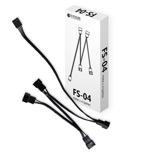 Кабель-разветвитель 1/4 ID-COOLING FS-04 (160шт/кор, 12V, PWM, 4 pin) Retail разветвитель addressable rgb id cooling fs 04 argb