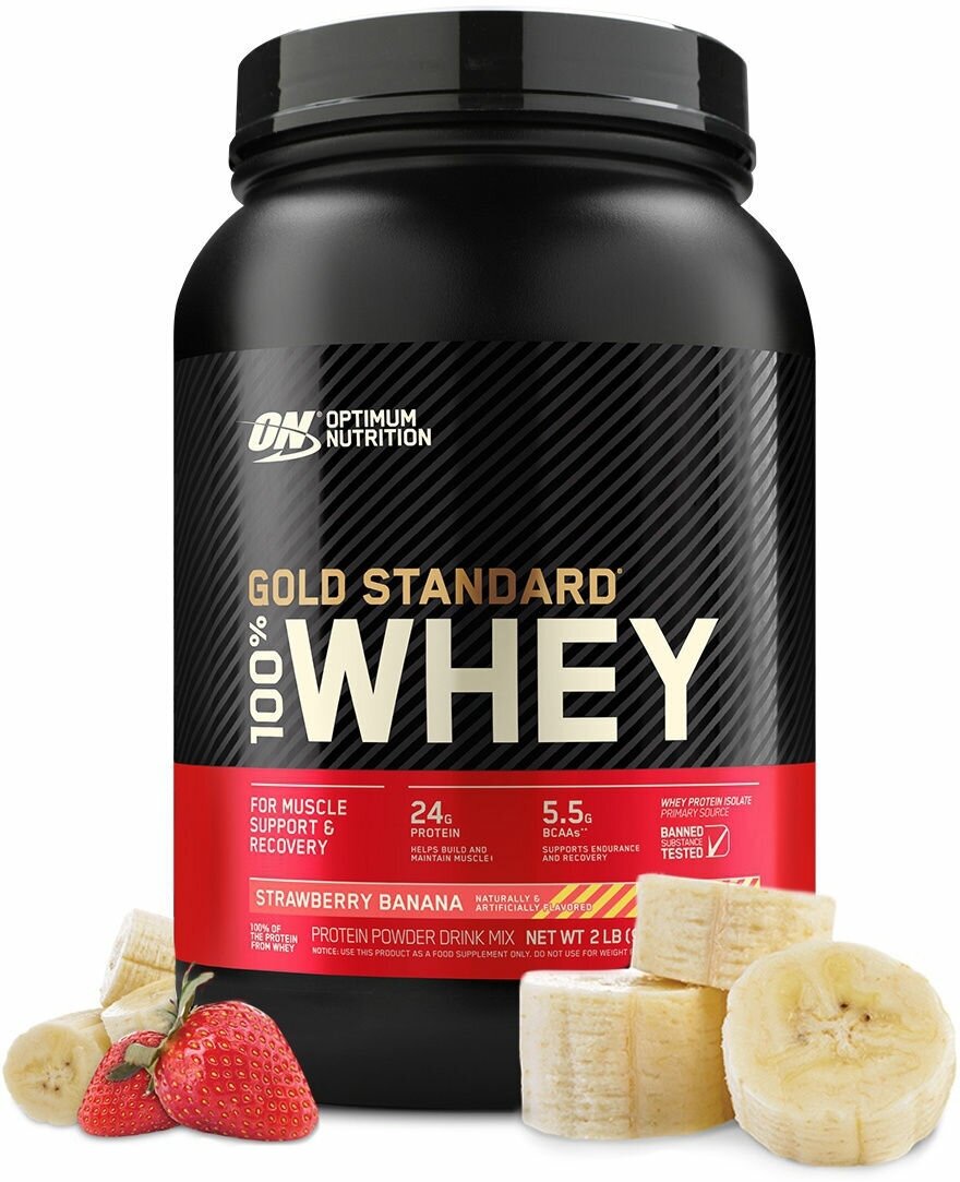 OPTIMUM NUTRITION Whey Protein Gold Standard (908 г) (Strawberry Banana)