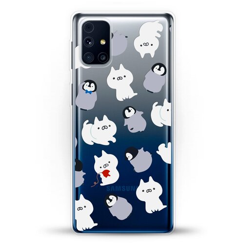 фото Силиконовый чехол котики и пингвины на samsung galaxy m31s andy & paul