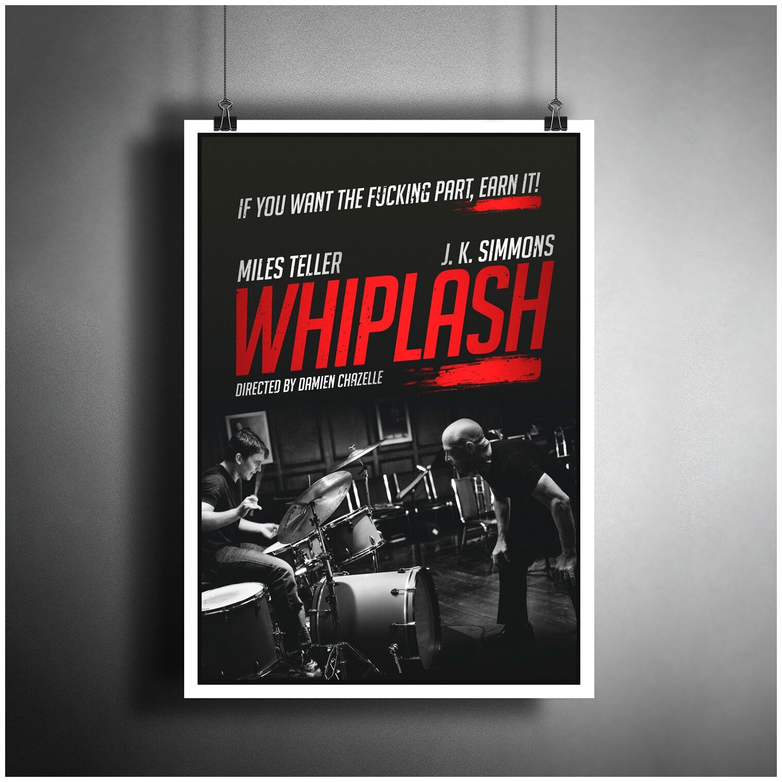 Постер плакат для интерьера "Фильм: Одержимость. The Whiplash"/ Декор дома, офиса, комнаты A3 (297 x 420 мм)