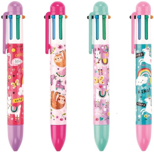 Ручка шариковая автоматическая с 6 цветами OOLY Друзья в ассортименте