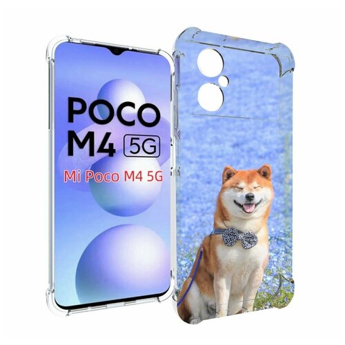 Чехол MyPads сиба шиба ину 2 для Xiaomi Poco M4 5G задняя-панель-накладка-бампер