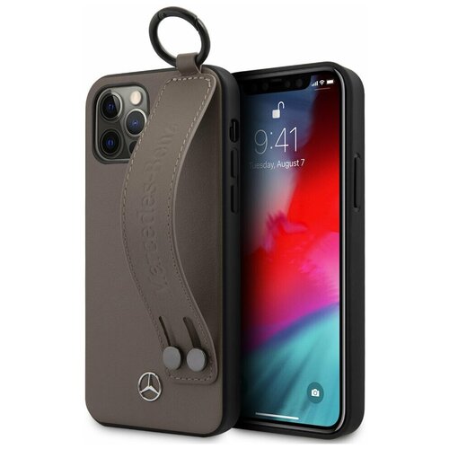 фото Чехол cg mobile mercedes genuine leather with hand strap hard для iphone 12 pro max, цвет коричневый (mehcp12llssbr)