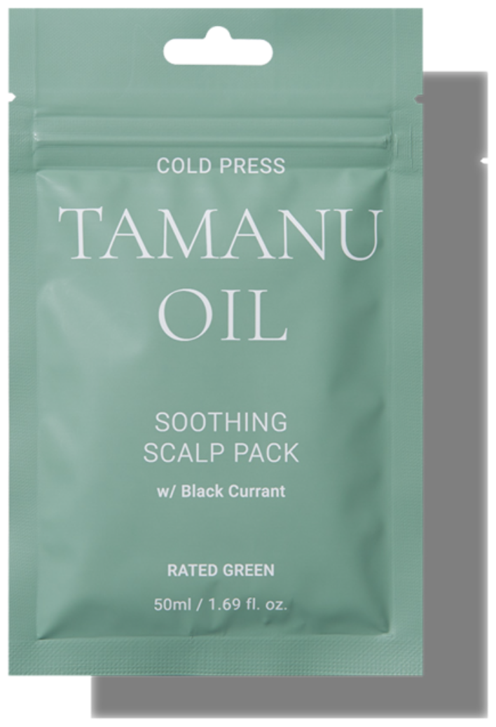 Успокаивающая маска для кожи головы с маслом таману Cold Press Tamanu Oil Soothing Scalp Pack w Rated Green, 50мл (3134)