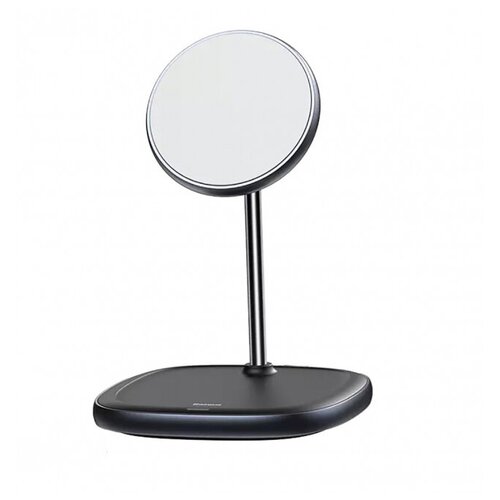 фото Беспроводное зарядное устройство xiaomi baseus swan magnetic desktop bracket wireless charger for iphone 12 standard version 15w black (bs-w519)