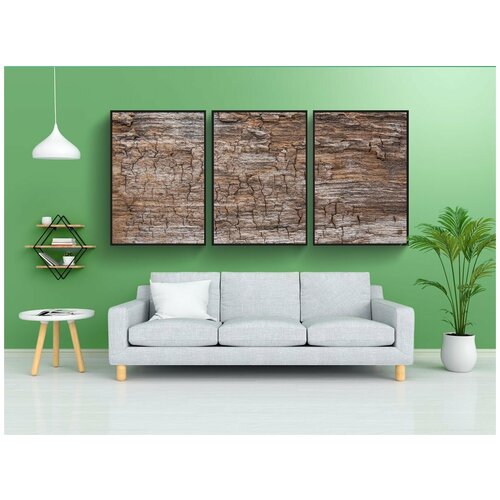 фото Набор модулных постеров для интерьера "древесина, структура, фонд" 60x90 см. в тубусе, без рамки lotsprints