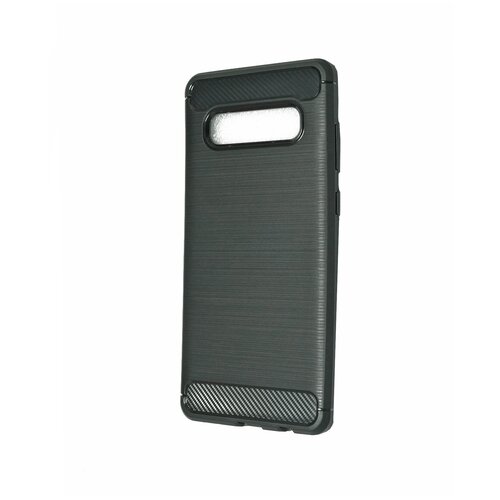 фото Чехол-накладка для samsung g975f s10 plus becation carbon fiber tpu antishock черный