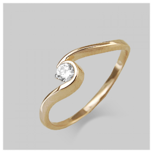 PLATINA jewelry Кольцо из красного золота с бриллиантом 01-0728-00-101-1110-30, размер 18