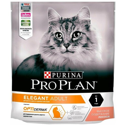 Purina Pro Plan Elegant для здоровья кожи и шерсти, для вывода шерсти, с лососем 1.5 кг