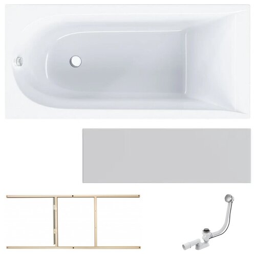 Набор 4 в 1 AM.PM: ванна 150x70, каркас, устройство слива-перелива полуавтомат, панель