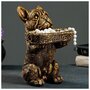 Хорошие сувениры Подставка конфетница "Собака с корзинкой" бронза, 24х15х17см