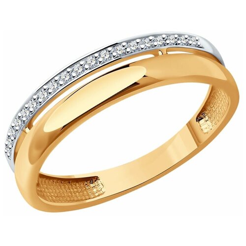 Кольцо Diamant, красное золото, 585 проба, бриллиант, размер 17.5